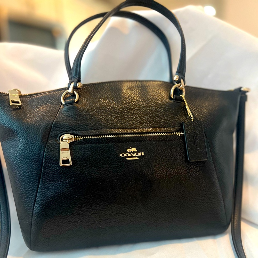 COACH leather prairie satchel in black